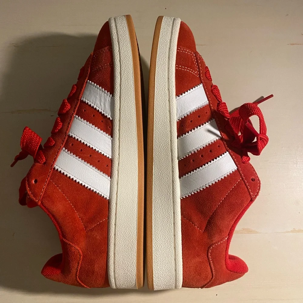 adidas Campus OOS Red Suede Sneakers with Ribbon Laces Unisex NWOT